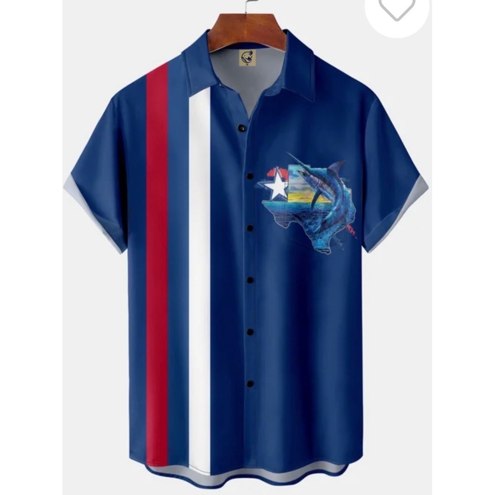 Hardaddy Texas Fishing Shirt Button Down Outdoor Casual Men's Size XXL Swordfish